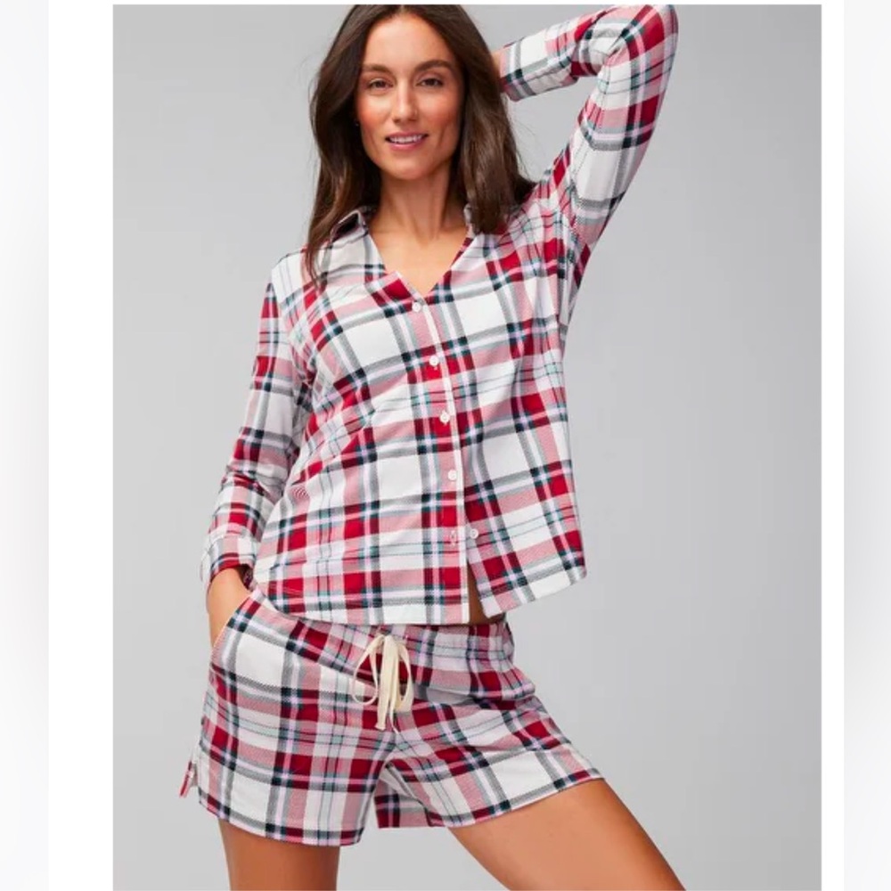 SOMA EMBRACEABLE Long-Sleeve Pajama Top & Shorts Set